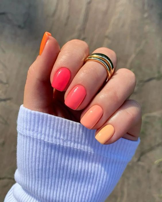 Tropical Sunset Gradient Nails